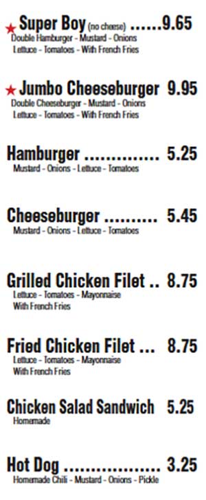Burgers and Sandwiches